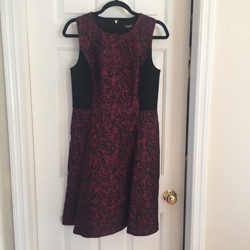 DKNY maroon dress with side panels NWT